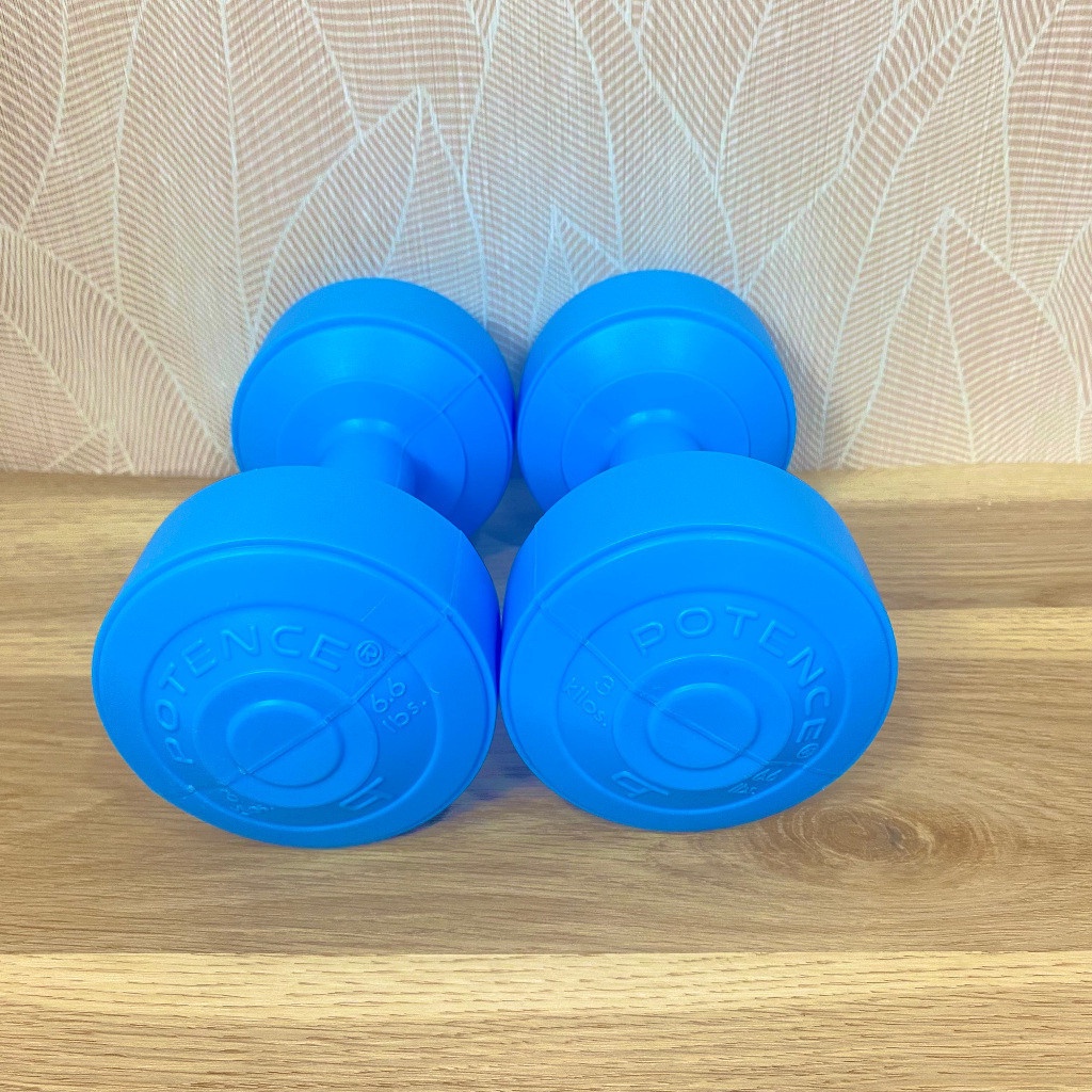 Barbel Dumbel plastik 2kg barbel Dumble alat pengangkat beban alat fitnes Plastik POTENCE