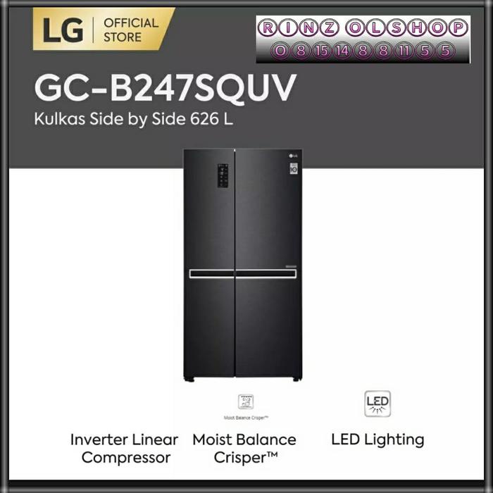 KULKAS LG GC-B247SQUV INVERTER LINEAR COMPRESSOR THINQ WIFI