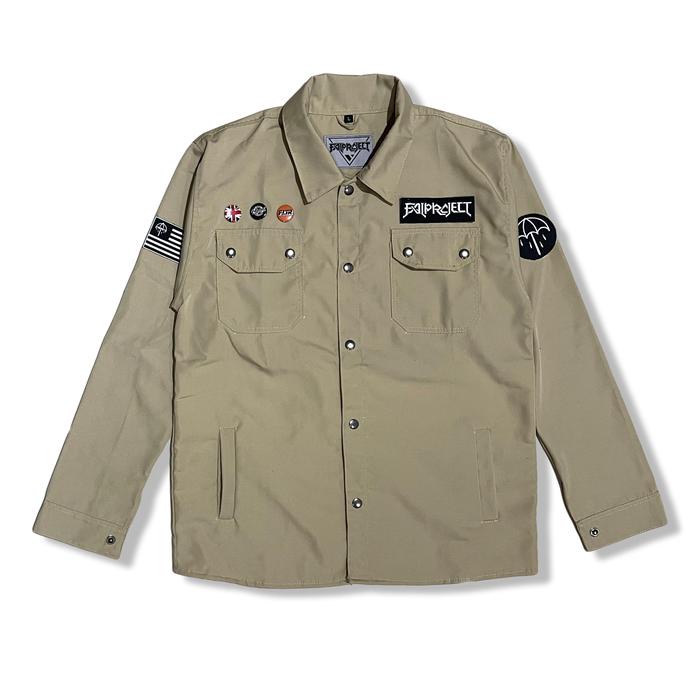 Field Jacket / Semi Parka pria Cream 026 Canvas Nyaman -AmanahJaminan