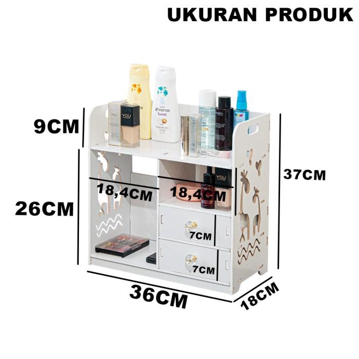 Serasiinspace Rak Kosmetik 2 Laci Serbaguna Rak Penyimpanan Susun Mdf Lc064