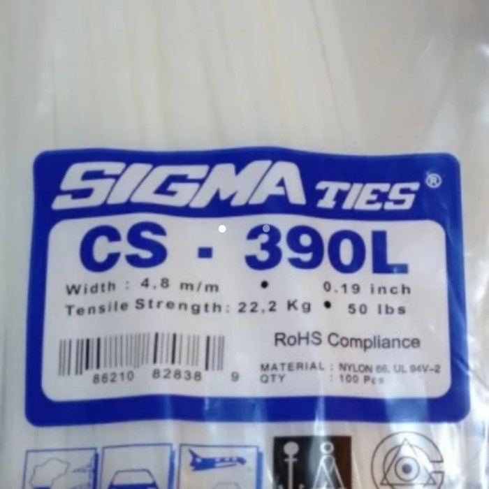 

Kabel Ties Sigma Cs-390L Lebar 4,8 Cm Warna Putih
