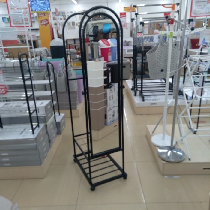 standing mirror rak sepatu gantungan baju informa kaca sebadan