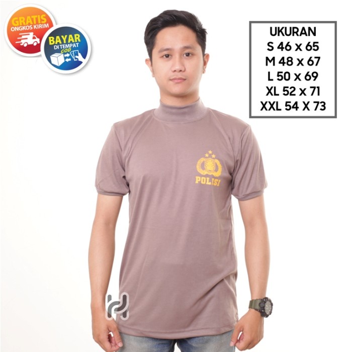 Dresto- Polisi Kaos Kerah Tinggi Kaos Dinas Polisi Kaos Polri Kerah Pendek