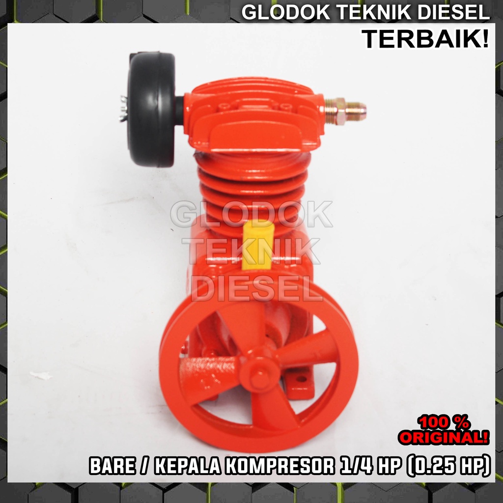 KEPALA KOMPRESOR 1/4 HP BARE AIR COMPRESSOR HEADPUMP 0.25 HP TERBAIK