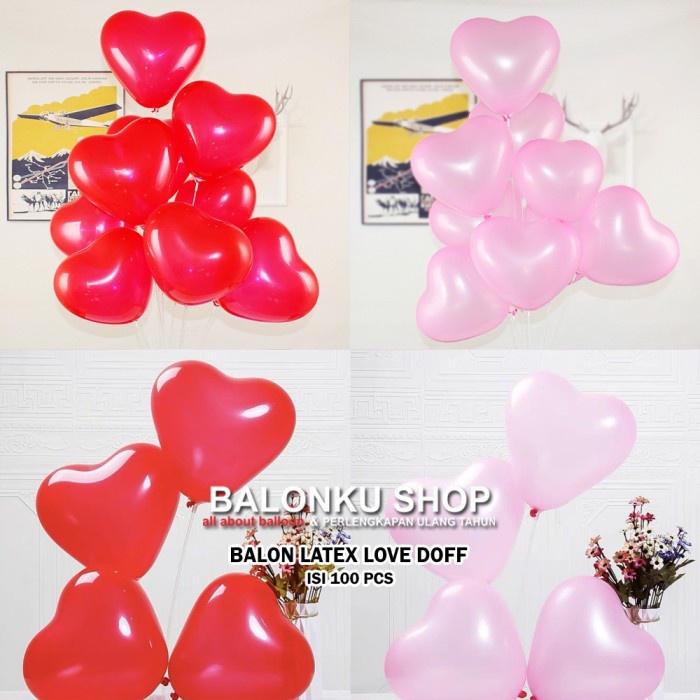 TERBARU Balon Latex Love Doff isi 100 pcs / Balon Love Doff / Balon Love PROMO