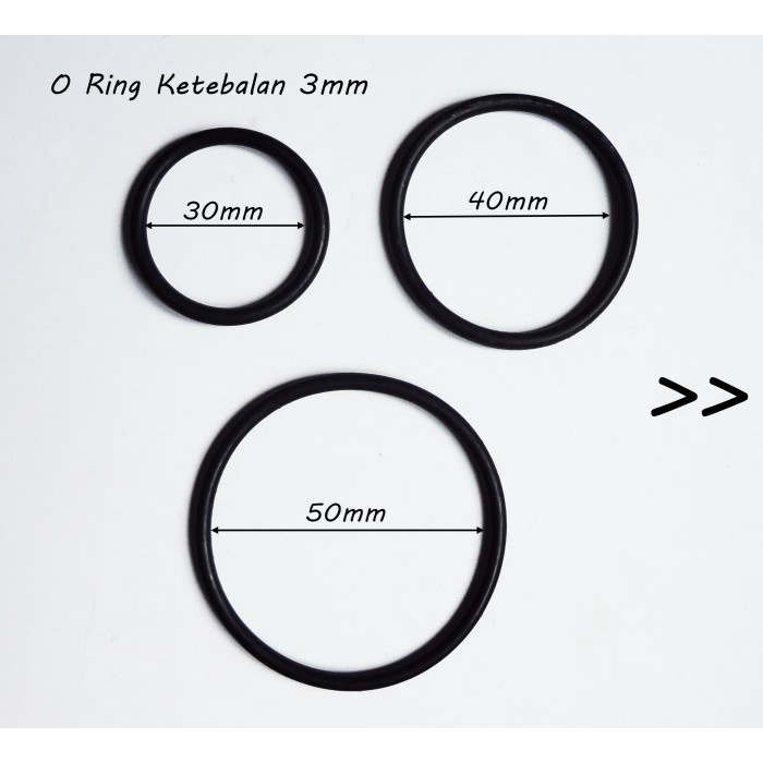 #####] Karet Cincin Tebal 3mm. O Ring ID 30, 40, 50 mm
