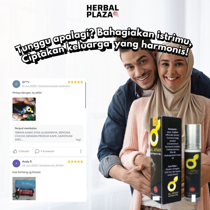 Al Afiah Minyak Herbal vitalitas pria obat gosok penambah stamina kuat dan tahan lama original alami