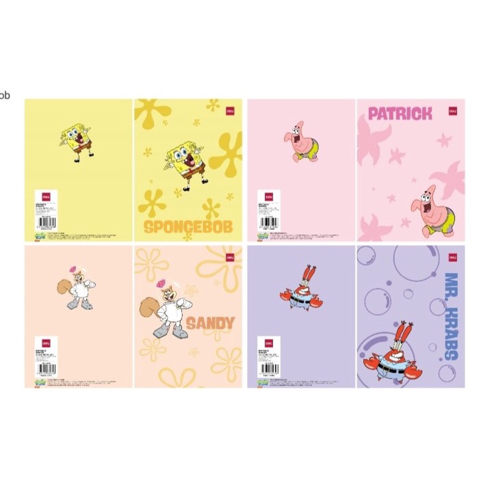 

yang dicari@@@@] buku tulis deli 58 lembar quarto SATUAN gambar sponge bob / lele meow / cute park