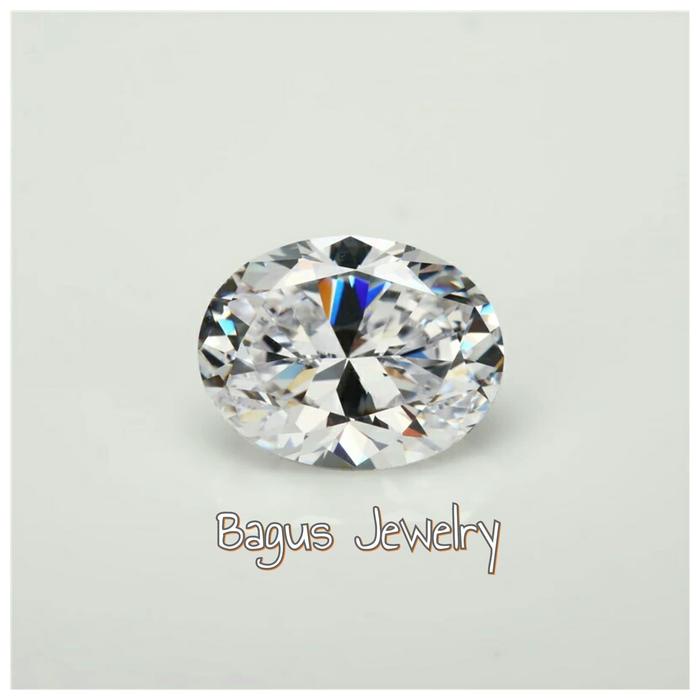 Cap- Batu Oval White Cubic Zirconia 8X6 A5 Quality
