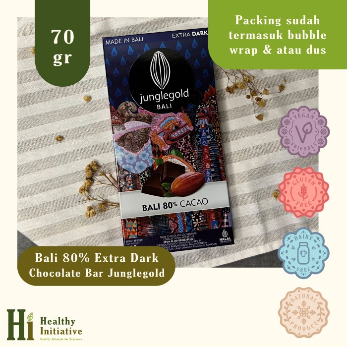 

Junglegold Bali Dark Chocolate - Cokelat Cacao Vegan Non Dairy 100 Gr