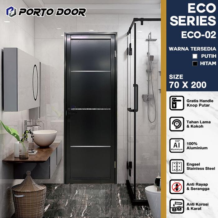 PORTO DOOR PINTU KAMAR MANDI/ KAMAR TIDUR/ RUANGAN ALUMUNIUM ACP ECO 02 ACP 70X200CM
