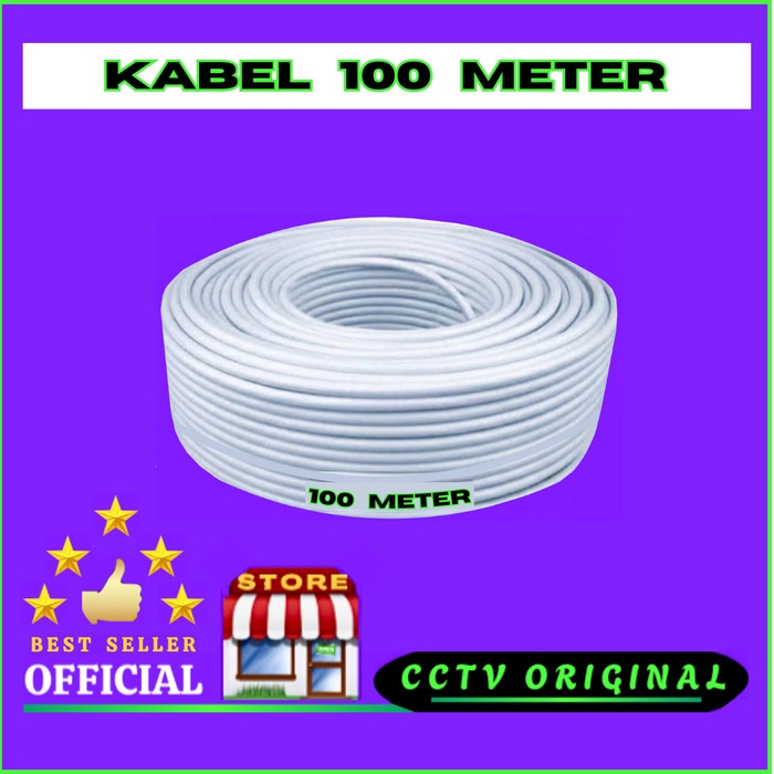 Bagus Kabel Cctv 100 Meter -- Rg 59 + Power