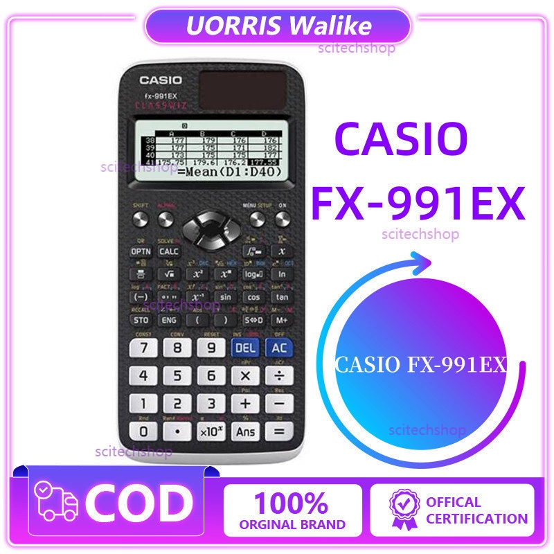 

COD STOCK CASIO FX-991EX - Kalkulator Sekolah/Kuliah - Internasional - Classwiz - 552 fungsi Dw05