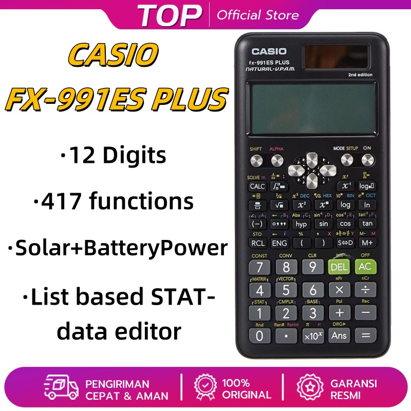 

CASIO FX-991EX / FX-991ES Plus / FX-82MS PLUS/ FX-350ES Kalkulator Sekolah/Kuliah - Internasional -