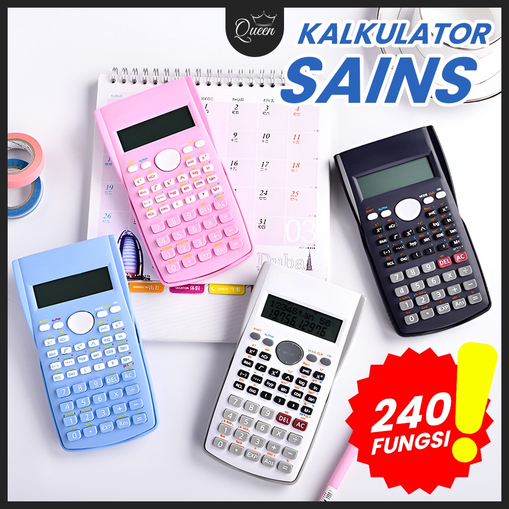 

QG Kalkulator Sekolah Scientific Warna 12 Digit 240 Fungsi Kalkulator Saintifik Sekolah Dw05