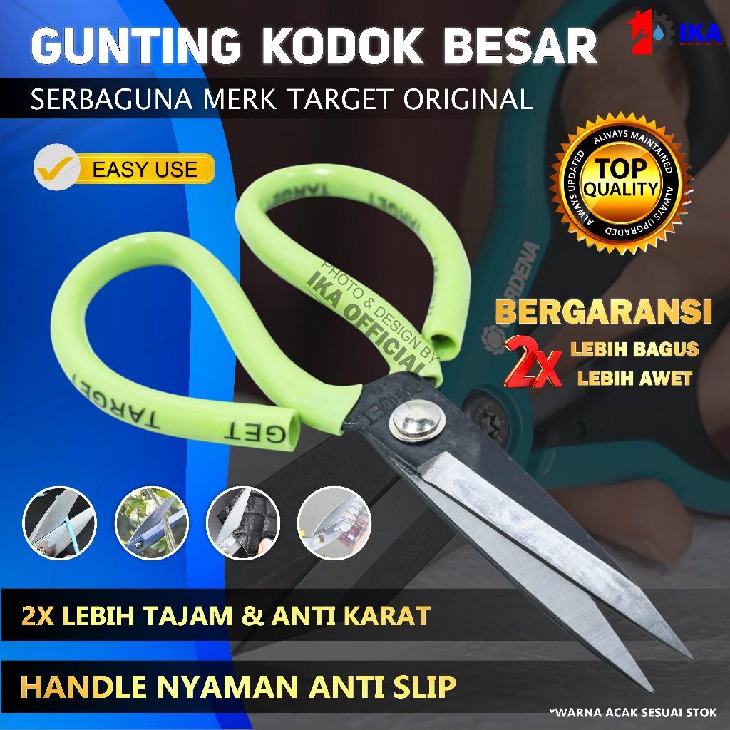 

Gunting Kulit TARGET Kodok Kain Kertas Karet Kardus Seng Serbaguna Serba Guna Tailor 8 Inch Inci In
