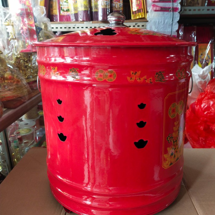 (Expert) Tong Bakar Kertas Sembahyang Merah Gambar bahan tebal