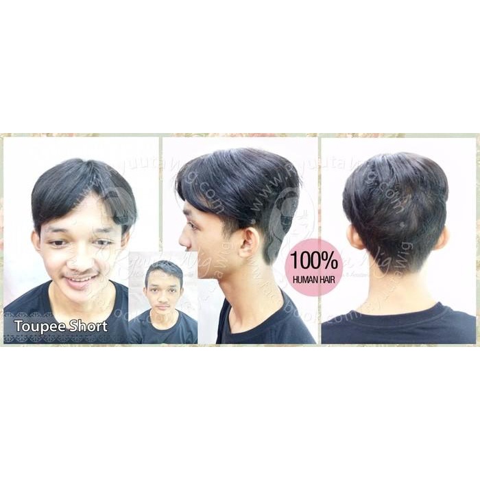 TERBARU hair toupee penutup botak human hair pria/wanita