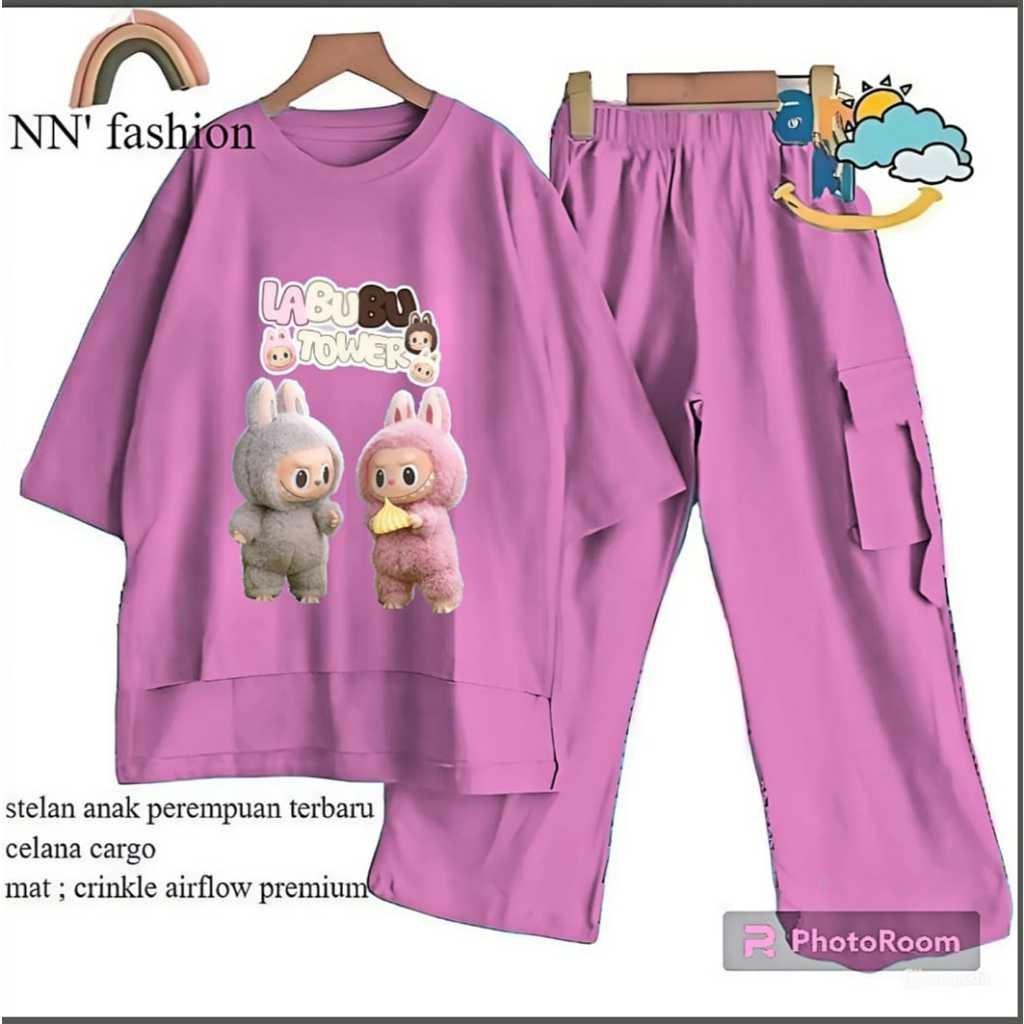 Setelan Anak Perempuan Baju Celana One Set Bocah Setelana Kekinian Wanset Cewek Dewasa Viral Umur 34