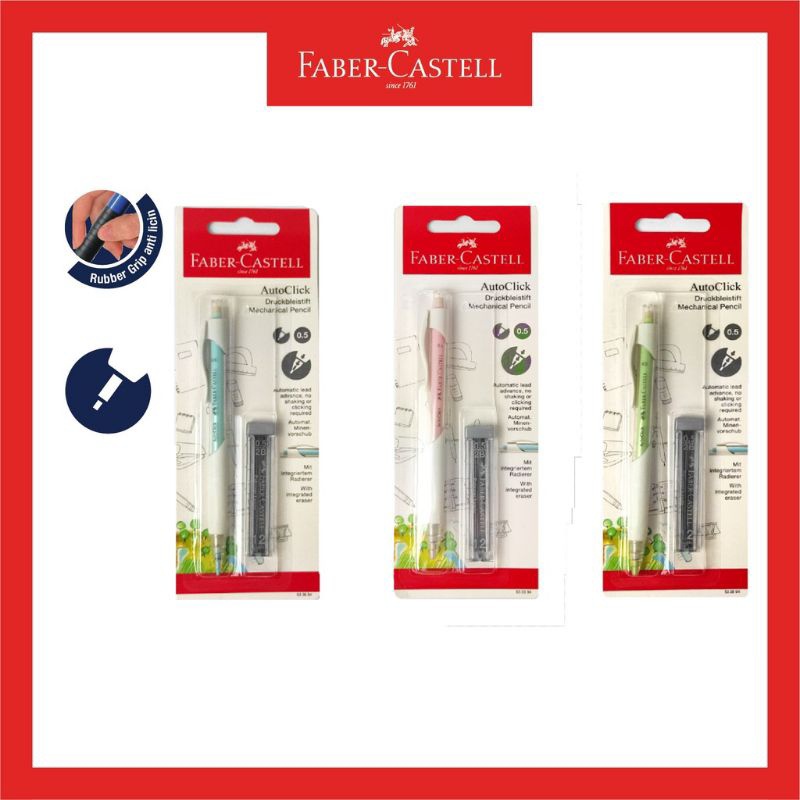 

Faber Castell Pensil Auto Click 0,5mm Blister + Reffil / Pensil Mekanik 0,5mm Blister + Reffil Dw05