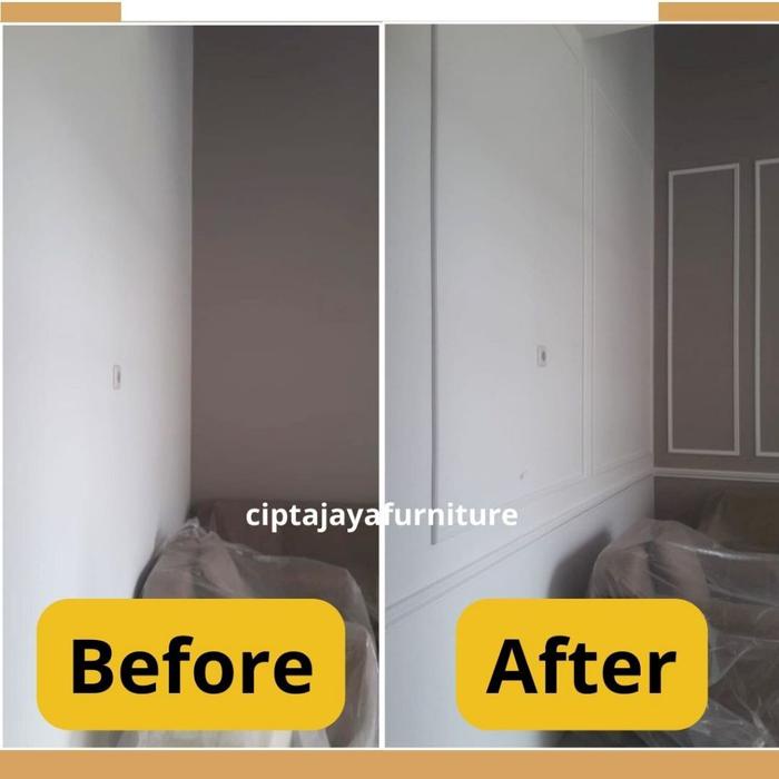 Jasa Pasang Wall Molding Moulding PVC Hiasan Dinding Permeter Jabodetabek 36 meter batang hingga 100