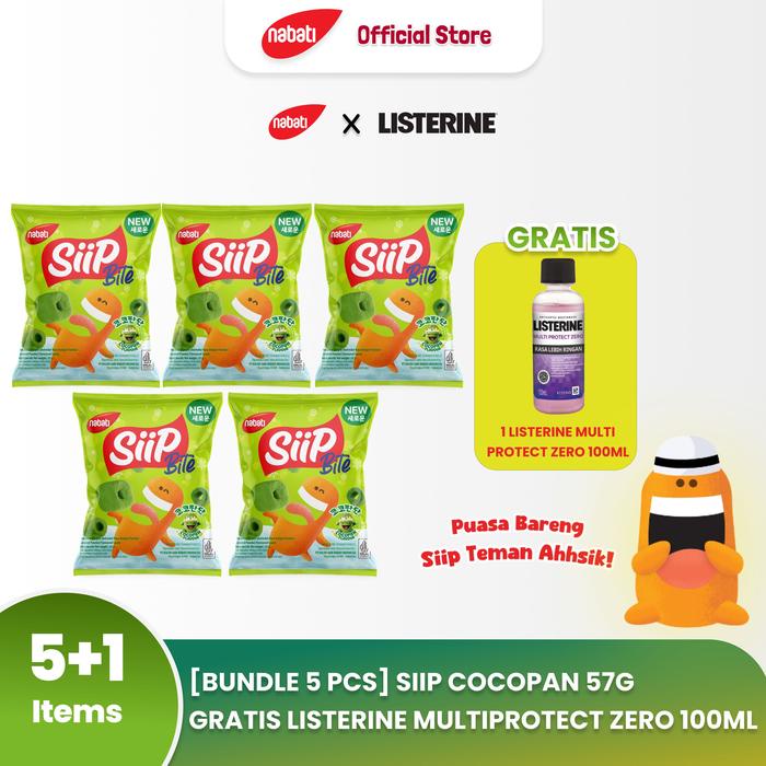 

Kuliner.Kita [Bundle 5 Pcs] Siip Cocopan 57G Get Listerine Multiprotect Zero 100Ml