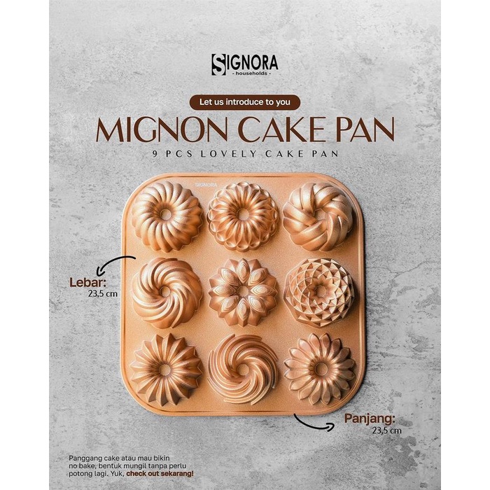 Sale Terbatas Loyang Signora Mignon Cake / Mignone Cake Pan Signora / Loyang Sultan