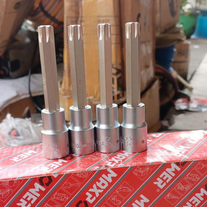 Mata sok bintang T55 1/2DR panjang Maxpower kunci sok bintang T55 1/2"
