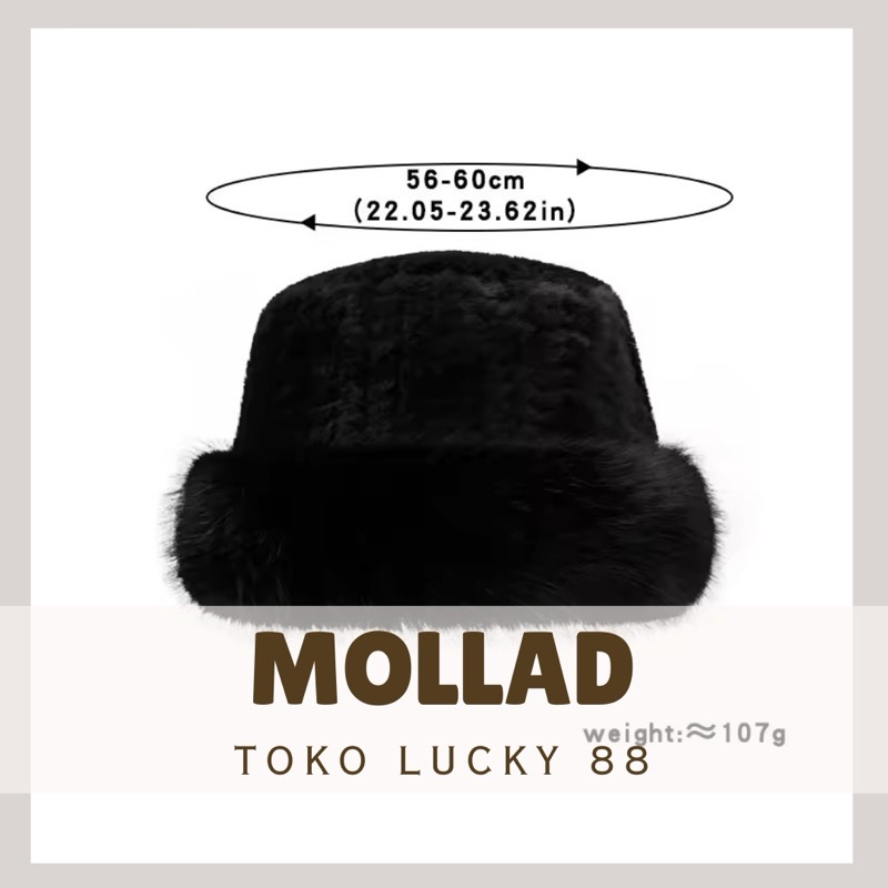 TL0169 MOLLAD Hat Mongolia Fur Faux Topi bulu winter musim dingin
