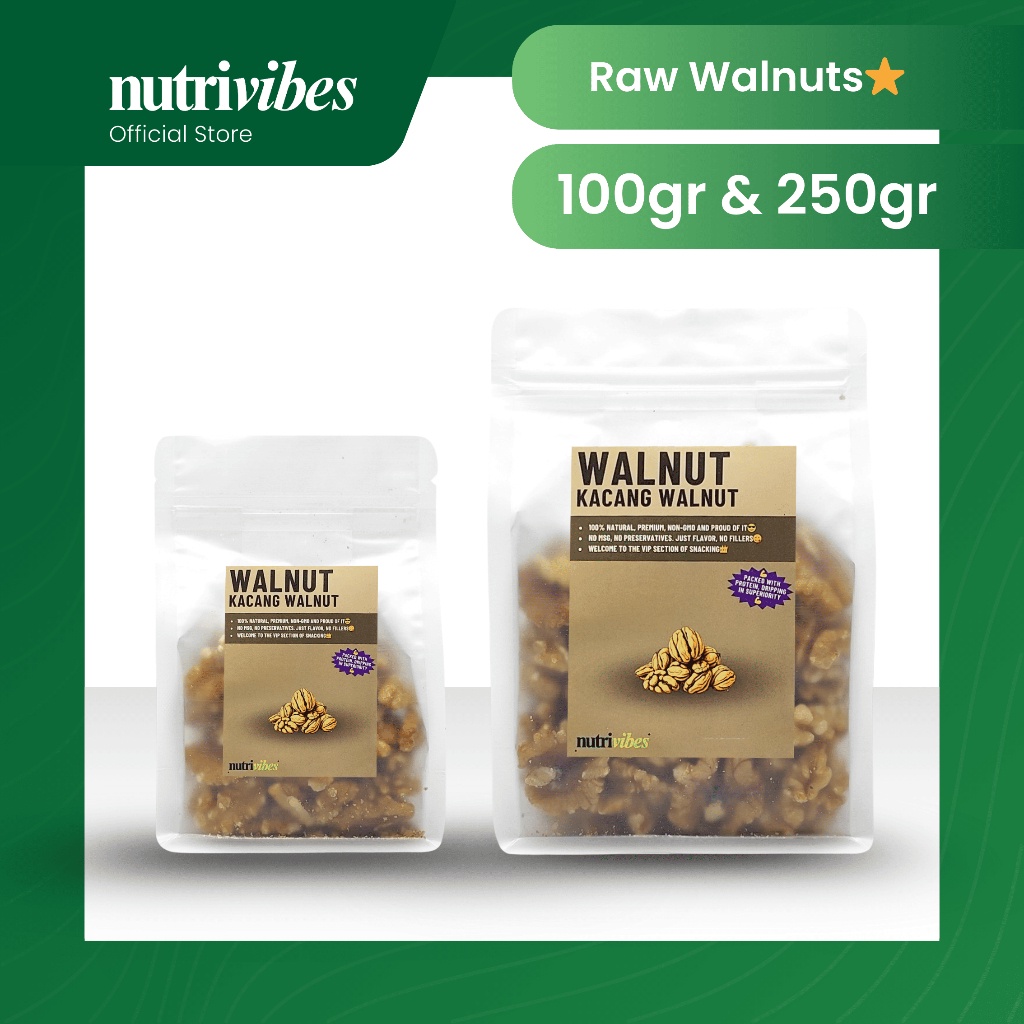 

Kacang Walnut Mentah / Raw Walnut (Snack Pack 100gr & 250gr) - Nutrivibes