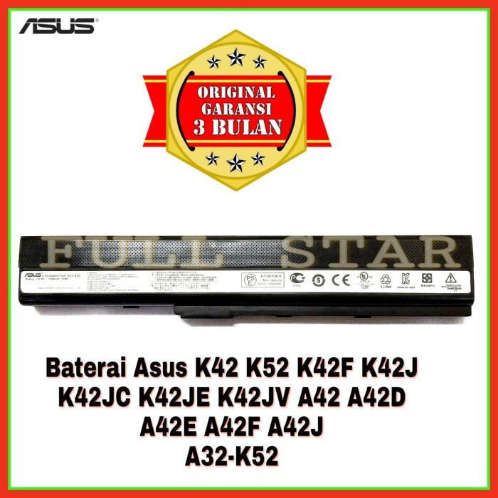 [Expert] Baterai Original Laptop Asus K42F K42J K42JC K42JE K42 K52 A32-K52