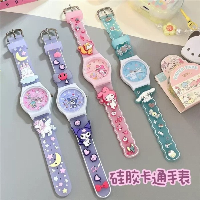 jam anak lucu jam anak murah Jam Tangan Anak Perempuan 3D Lucu Melody Kuromi Cinamorol promo