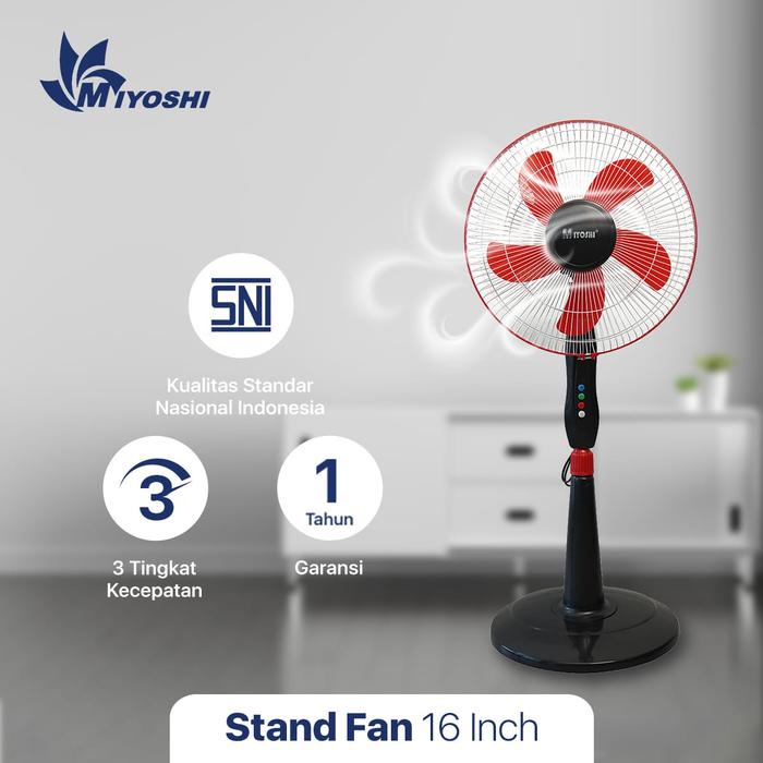 SALE PROMO [COD] STANDFAN 16 INCH / KIPAS ANGIN BERDIRI ANGIN KENCANG / KIPAS ANGIN MIYOSHI BERDIRI