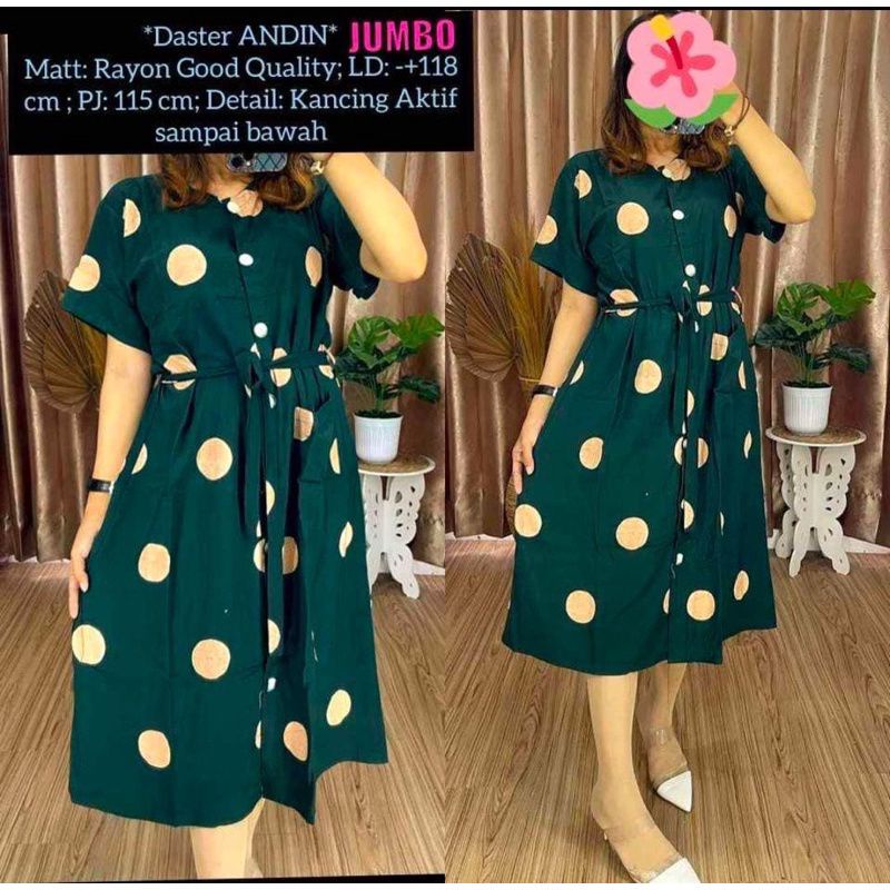 BIG PROMO Daster rayon adem Andin firall motif polkadot