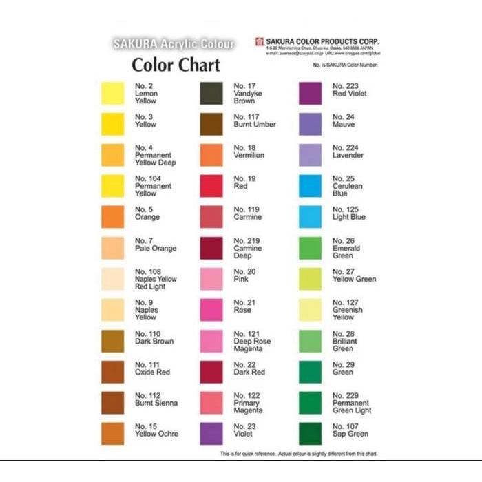 

Produk Unggulan] car crylic akrilik sakura 20 ml seri warna 2 satuan made in japan