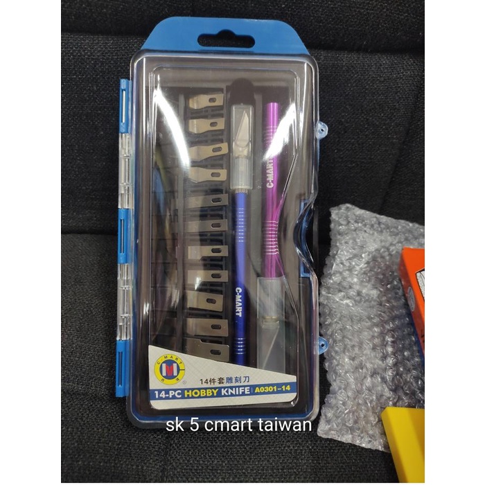 

$$$$] pisau ukir c mart isi 14 item hobby knive sk5 lino cutter terbaik