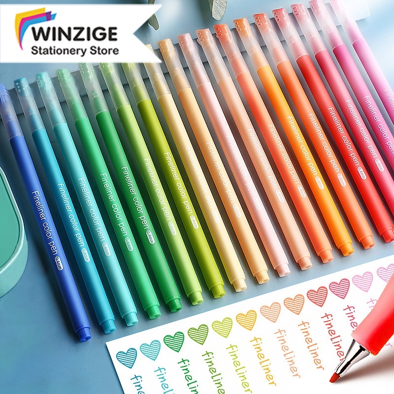 

Winzige Set 10 Pulpen 0.5mm pena pulpen gel warna warni pulpen aesthetic morandi pastel retro color
