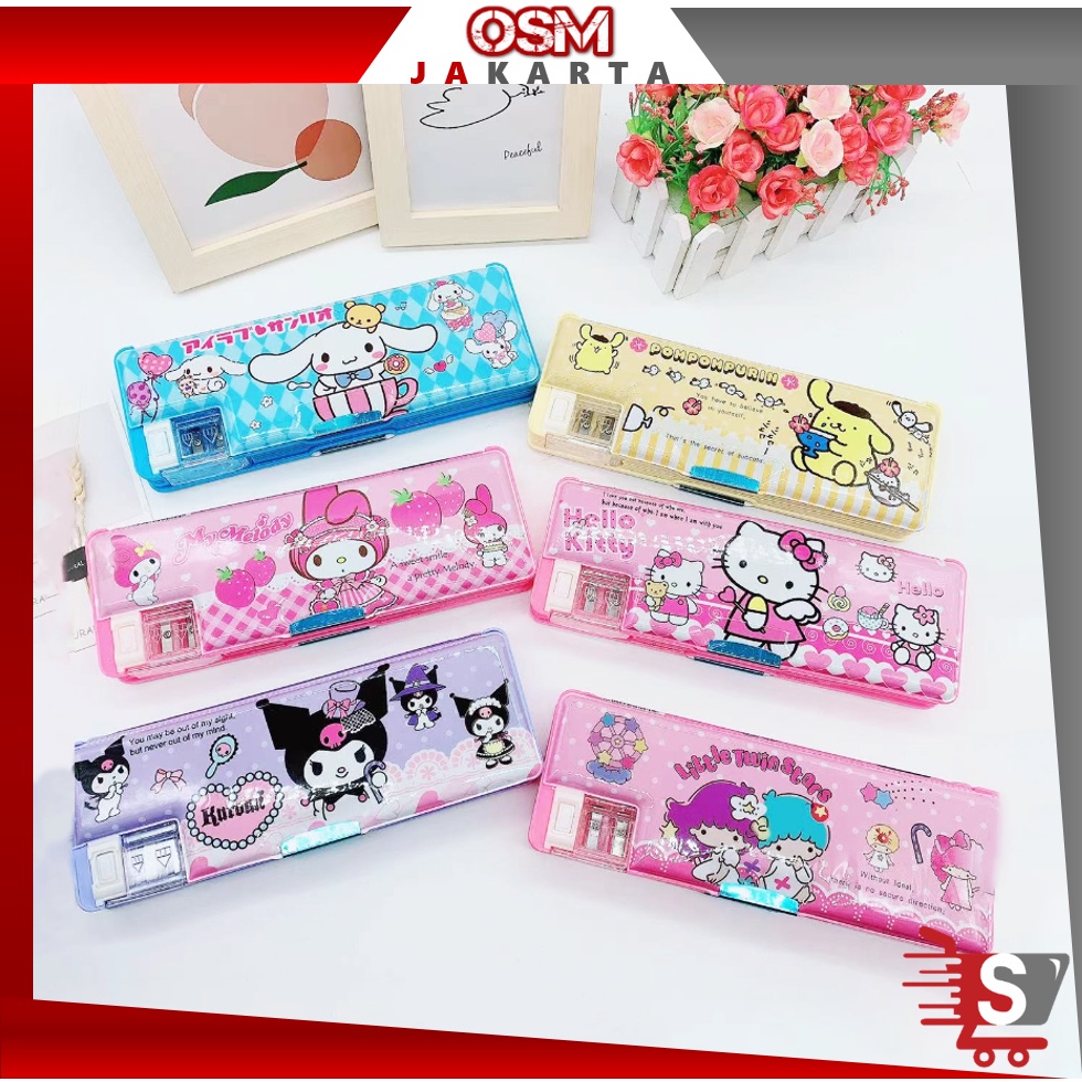 

OSM JKT S5984 Kotak Pensil Sanrio / Kotak Pensil Magnet 2 Sekat / Kotak Pensil Anak Dilengkapi