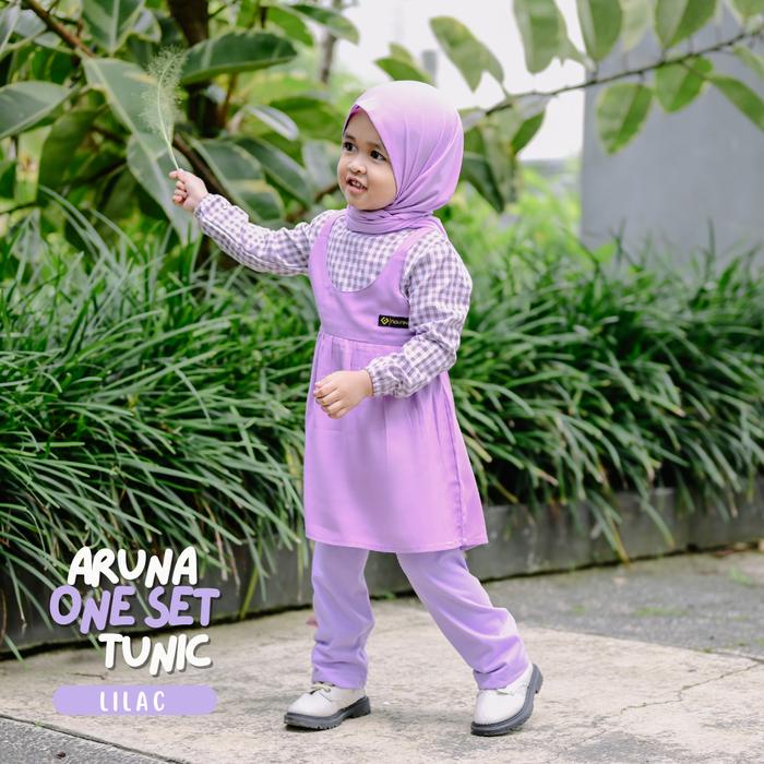 Gemiloo- One set anak perempuan Aruna one set tunic one set anak usia 1-8 tahun Muslim Tunik