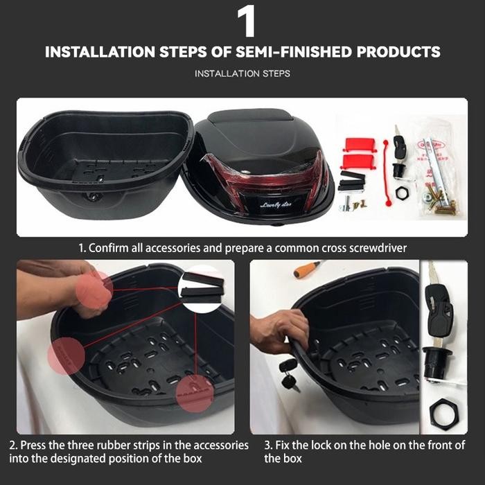 EPIC FINDS BOX MOTOR BELAKANG, BAGASI MOTOR, HELM SEPEDA MOTOR BAGASI