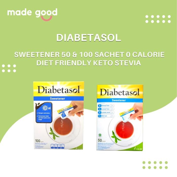 

BisaInstan- Diabetasol Sweetener 50 100 sachet 0 Calorie Diet Friendly Keto Stevia