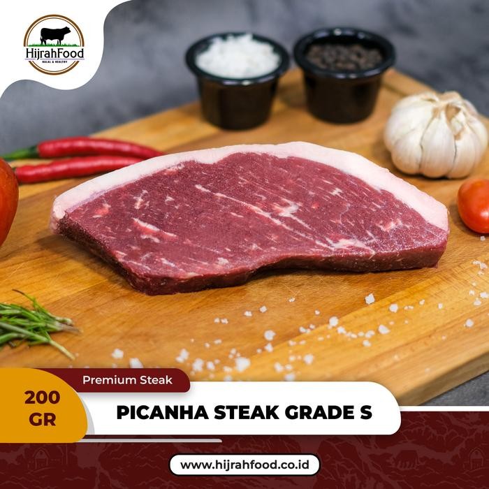 

Kirim,HariYgSama- Hijrahfood Picanha Steak Grade-S Beef AUS Daging Steak Sirloin Cap Grain-Fed