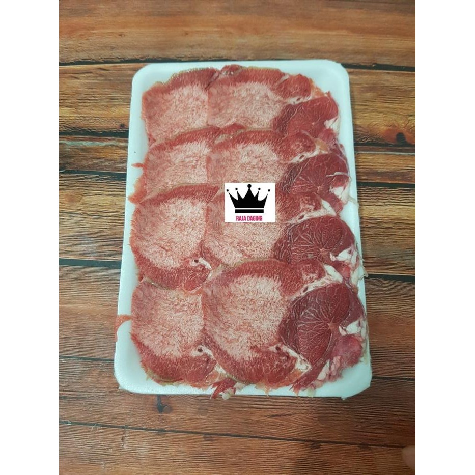 

Kirim,HariYgSama- LIDAH SAPI AUST SLICE / OX TONGUE / GYU TAN SLICE @500gr