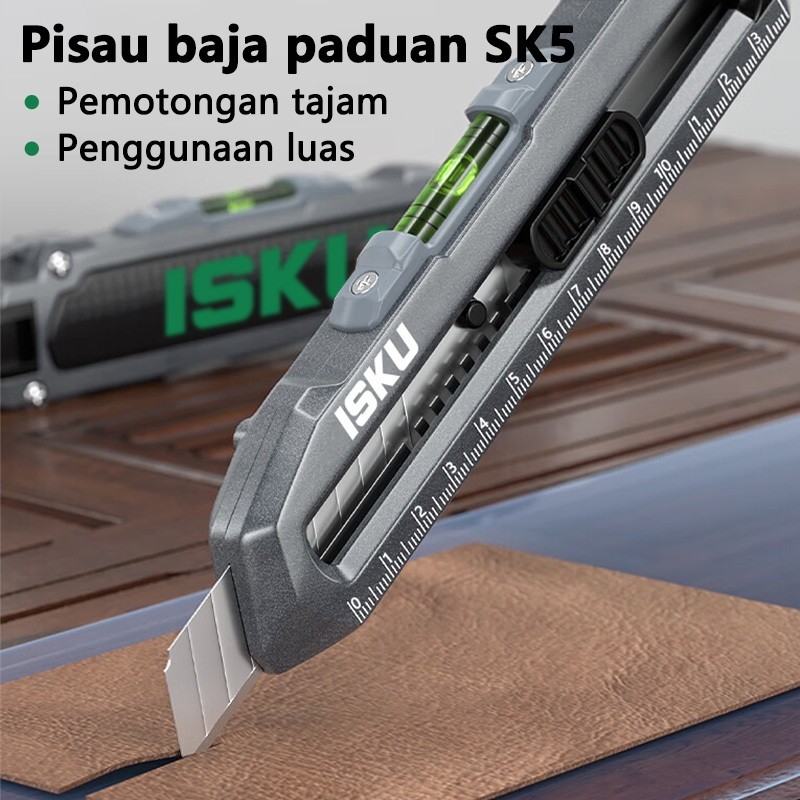 

ISKU Cutter multifungsi paduan aluminium/Knife Cutter Knife Auto Lock Cutter SK5 Bahan