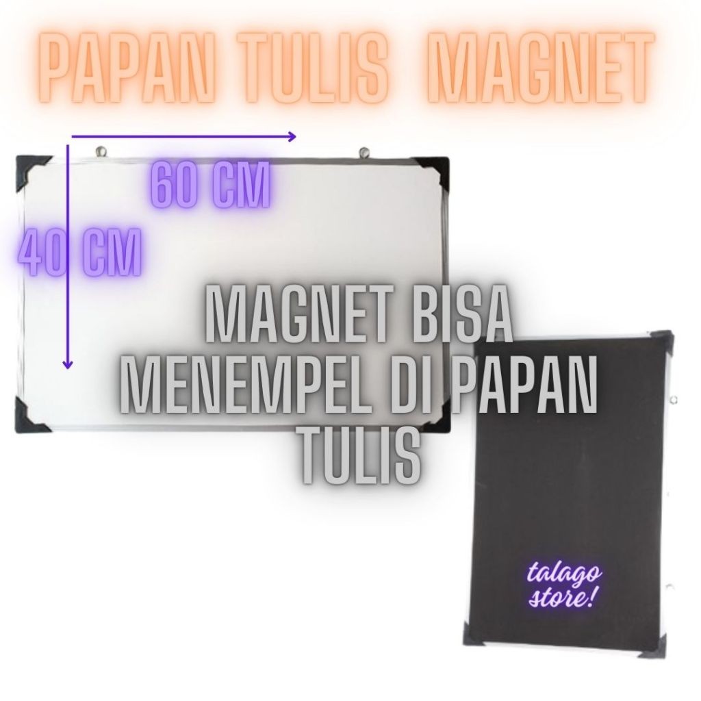

Papan Tulis Magnet - Papan Tulis - Whiteboard - Papan Tulis 40 cm x 60 cm
