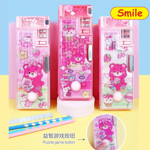 

Tempat K Pensil Anak Sekolah Pencil Case Depan Transparant Game Water Ball Push Handheld Pencet Air