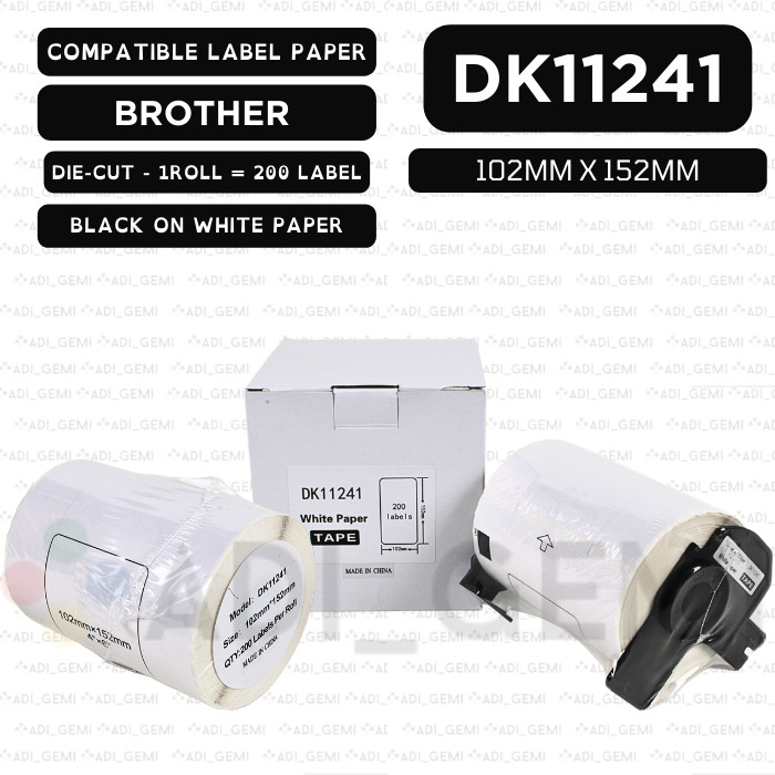

COMPATIBLE LABEL PAPER BROTHER DK-11241 - 102MM X 152MM - QL-1050 QL-1060N QL-1100 QL-1110NWB