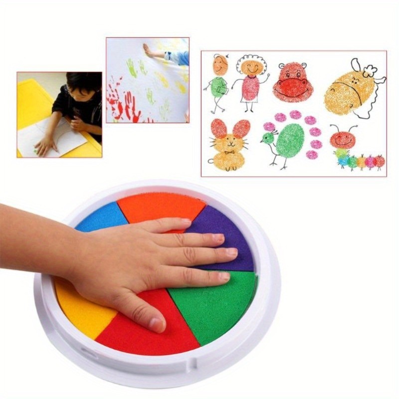 

6-Color Ink Pad Sealed Diy Finger Drawing Toy Children'S Palm Ink Pad Colorful Ink Pad Hand Drawn