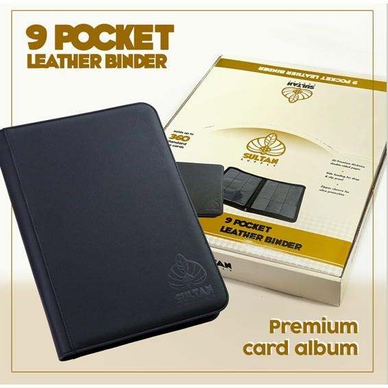

SULTAN ALBUM 9 POCKET ZIPPERED LEATHER BINDER BLACK