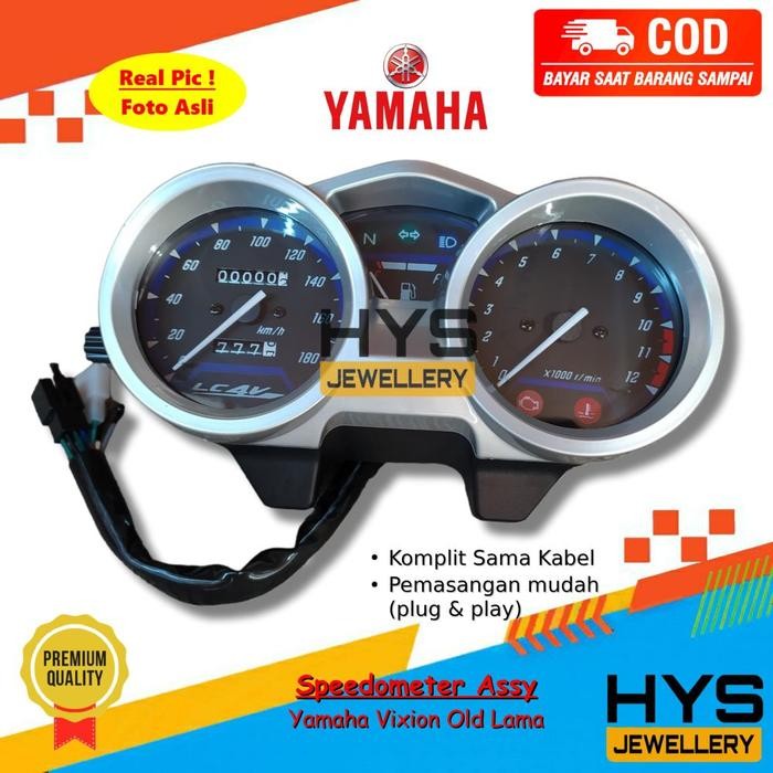 HYS SPIDOMETER ASSY VIXION OLD LAMA SPEEDOMETER KILOMETER KM FULL SET MIKA KABEL